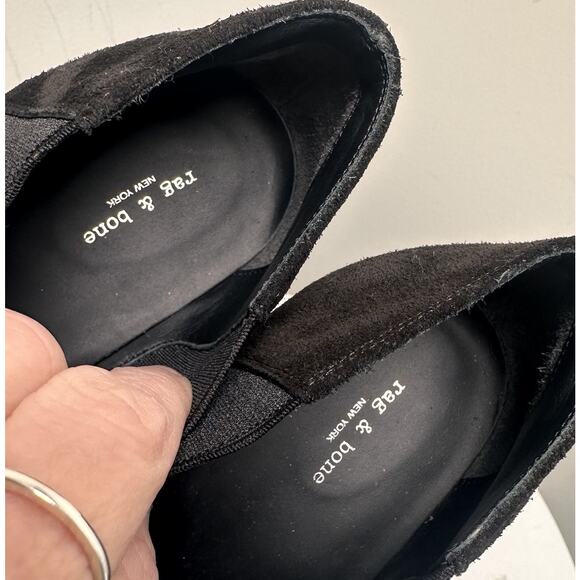 NWOB Rag & Bone Beha Chelsea Booties In Black Sz 38 (7.5) Heeled Italian Leather - Picture 13 of 16